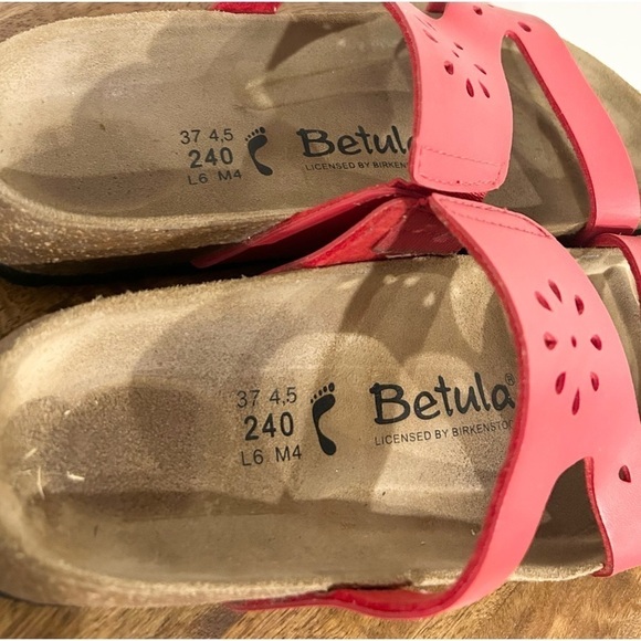Birkenstock Betula Red Flower Cut-Out Slide On Sandals 37 6 - Picture 7 of 7